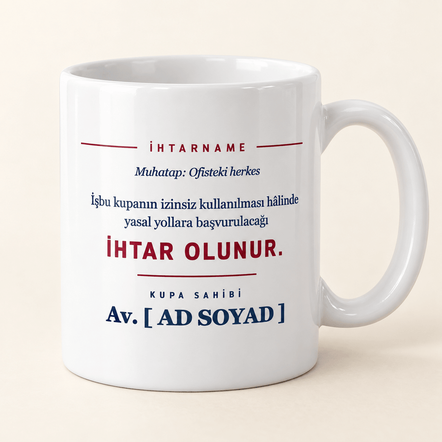 İhtarnameli İsimli Avukat Kupası - Hediye Kutusu