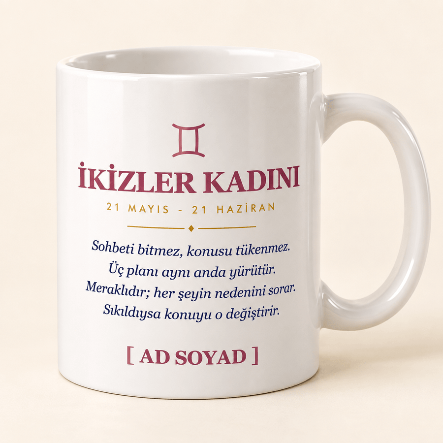 İkizler Kadını İsimli Kupa - Hediye Kutusu