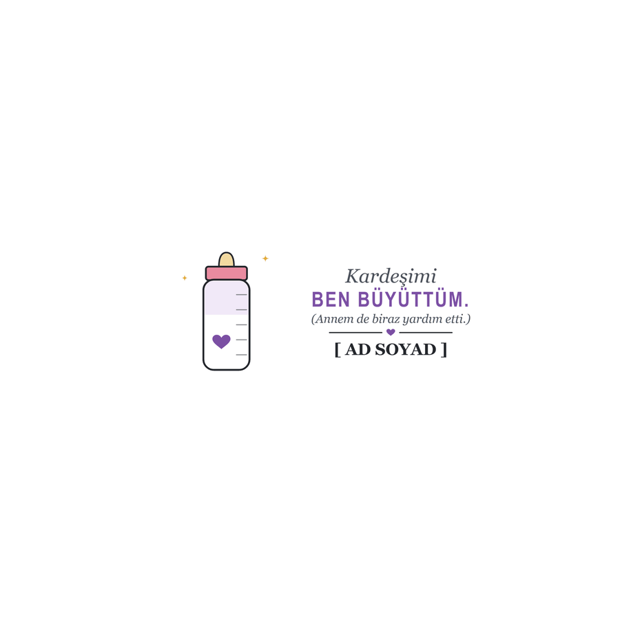 Kardeşimi Ben Büyüttüm - İsimli Abla Kupası - Hediye Kutusu