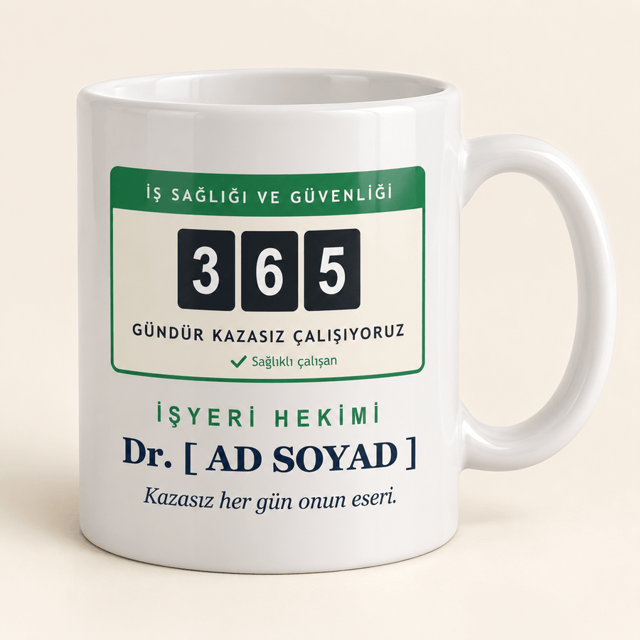 Kazasız Gün Tabelalı İsimli İşyeri Hekimi Kupası - Hediye Kutusu