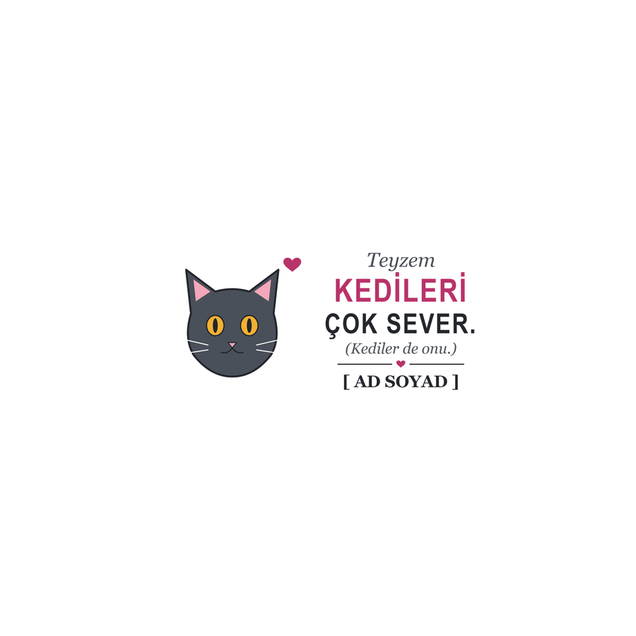 Kedileri Çok Sever - İsimli Teyze Kupası - Hediye Kutusu