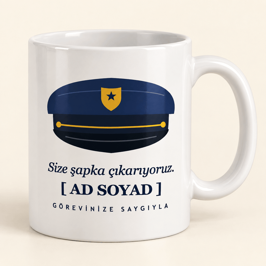 Kepli İsimli Polis Kupası - Hediye Kutusu