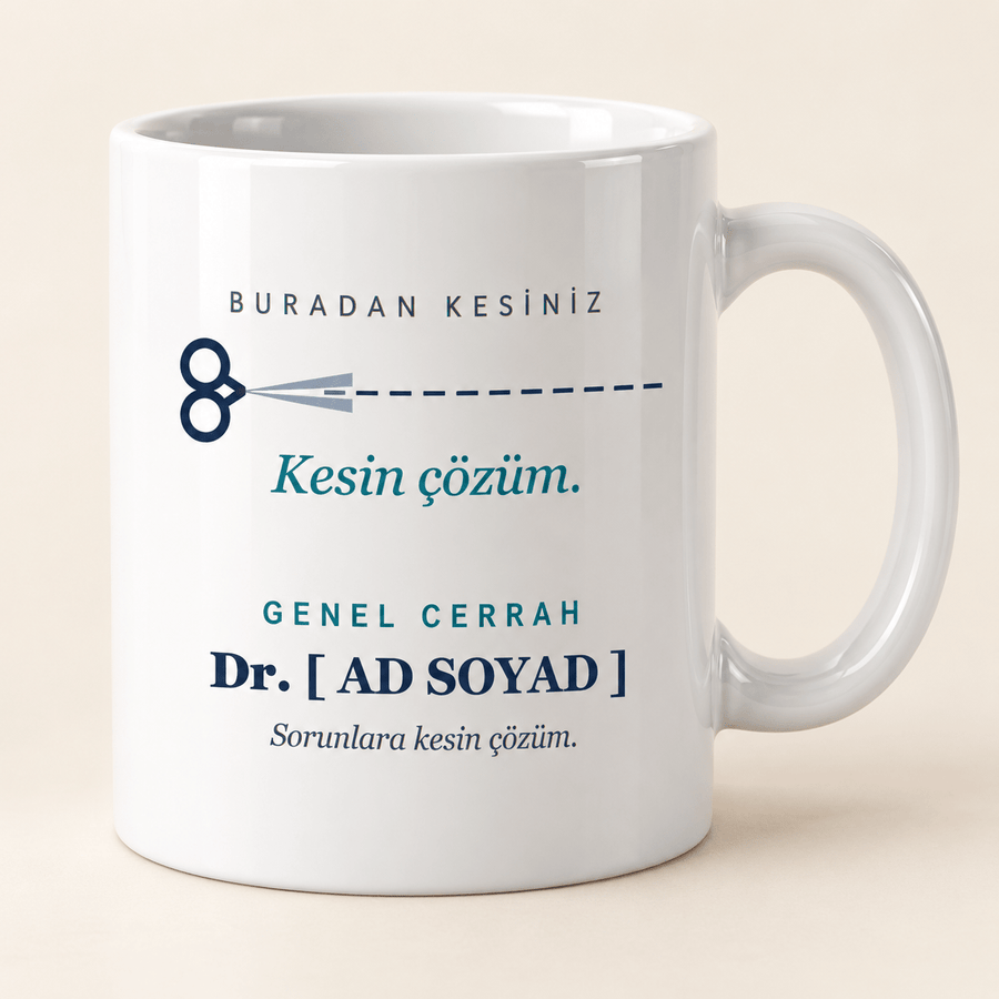 Kesin Çözüm Yazılı İsimli Genel Cerrah Kupası - Hediye Kutusu