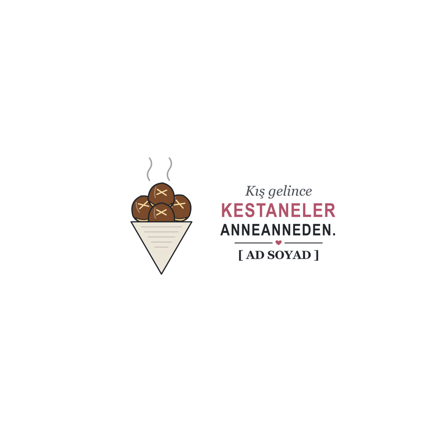 Kestaneler Anneanneden - İsimli Anneanne Kupası - Hediye Kutusu