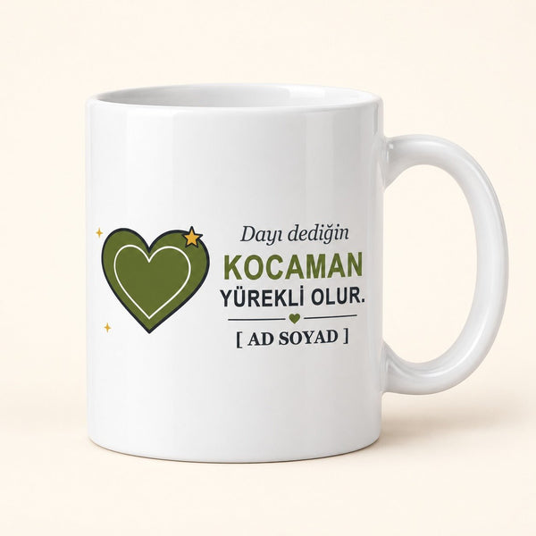 Kocaman Yürekli - İsimli Dayı Kupası - Hediye Kutusu