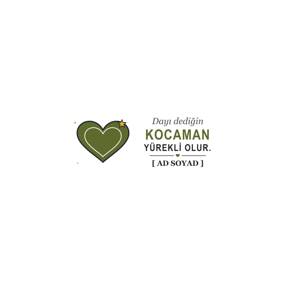 Kocaman Yürekli - İsimli Dayı Kupası - Hediye Kutusu