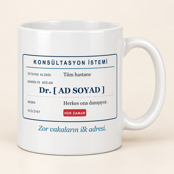 Konsültasyon İstemli İsimli Doktor Kupası - Hediye Kutusu
