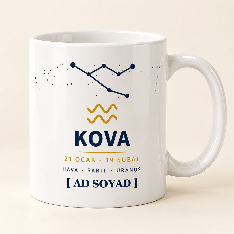 Kova Burcu İsimli Kupa - Hediye Kutusu