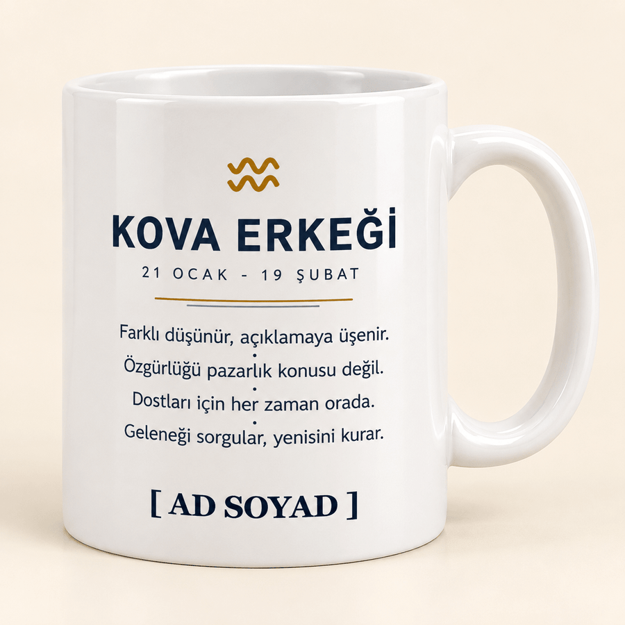 Kova Erkeği İsimli Kupa - Hediye Kutusu