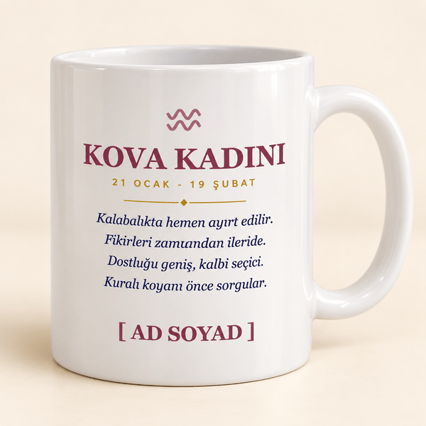 Kova Kadını İsimli Kupa - Hediye Kutusu