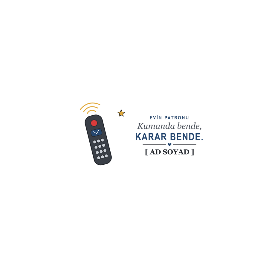 Kumanda Bende - İsimli Baba Kupası - Hediye Kutusu