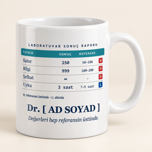 Laboratuvar Sonuçlu İsimli Doktor Kupası - Hediye Kutusu