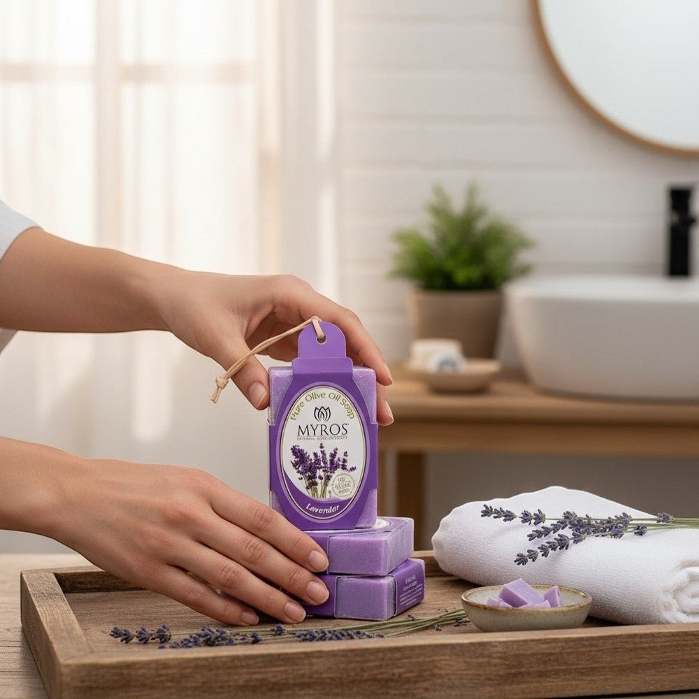 Lavanta İpli Boncuklu Sabun - Hediye Kutusu