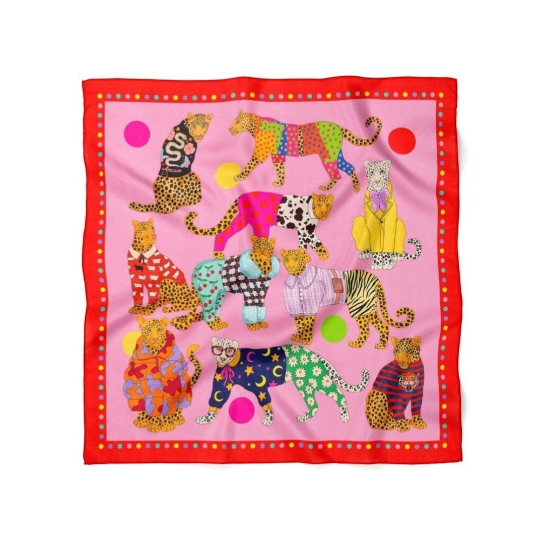 Leopar Desen Bandana Fular - Hediye Kutusu