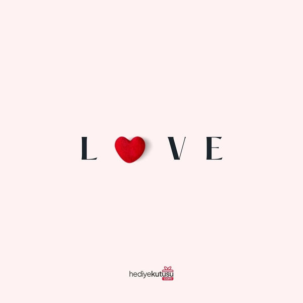 Love Minimal Sevgililer Günü Kartı - Hediye Kutusu