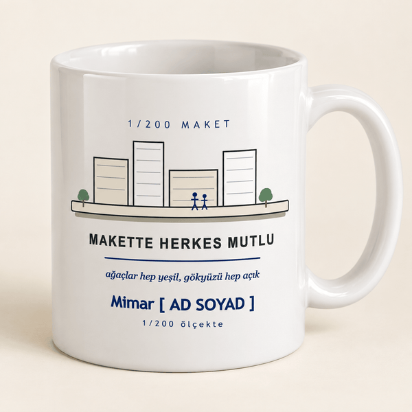 Maketli İsimli Mimar Kupası - Hediye Kutusu