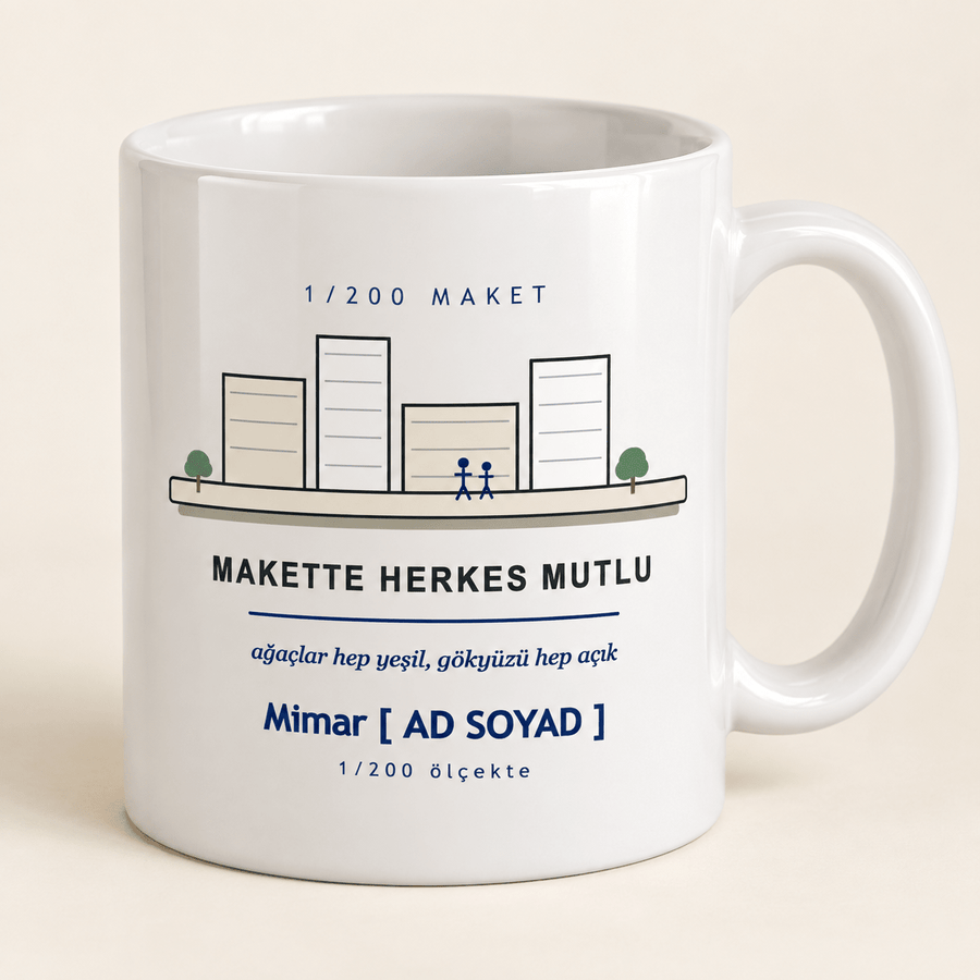 Maketli İsimli Mimar Kupası - Hediye Kutusu