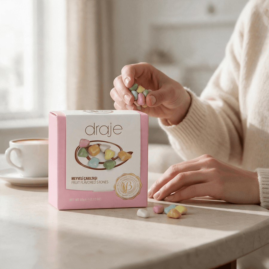 Meyveli Çakıltaşı Draje 80g - Hediye Kutusu