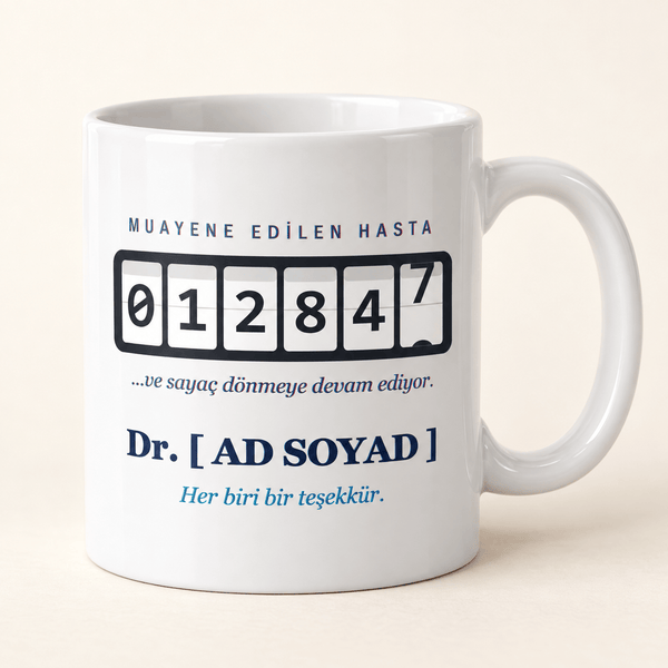 Muayene Sayaçlı İsimli Doktor Kupası - Hediye Kutusu