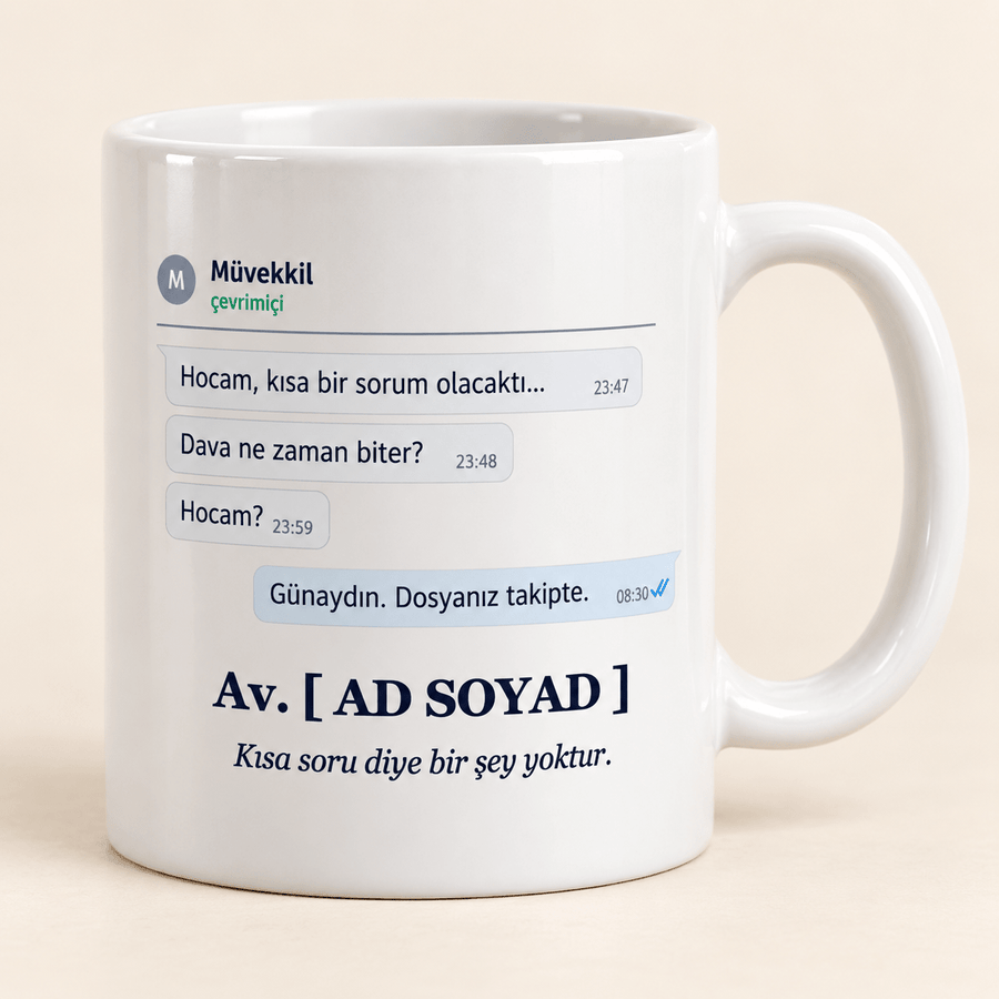 Müvekkil Mesajlı İsimli Avukat Kupası - Hediye Kutusu