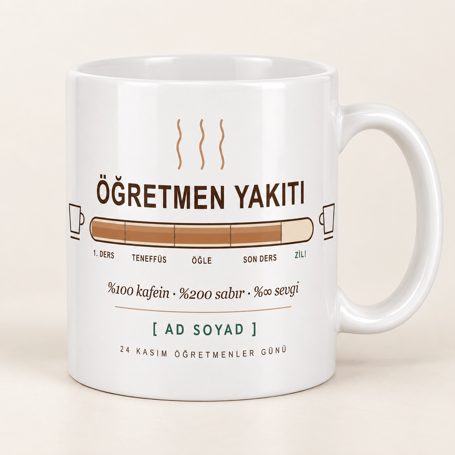 Öğretmen Yakıtı İsimli Kahve Kupası - Hediye Kutusu
