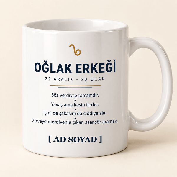 Oğlak Erkeği İsimli Kupa - Hediye Kutusu
