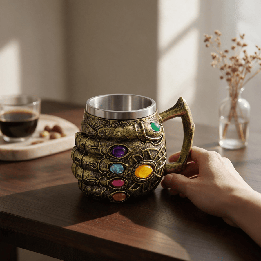 Paslanmaz Çelik Thanos Eli Kupa Bardak - Hediye Kutusu