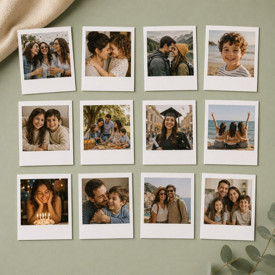 Pola Kart Fotoğraf Baskı - 12 Adet - Hediye Kutusu