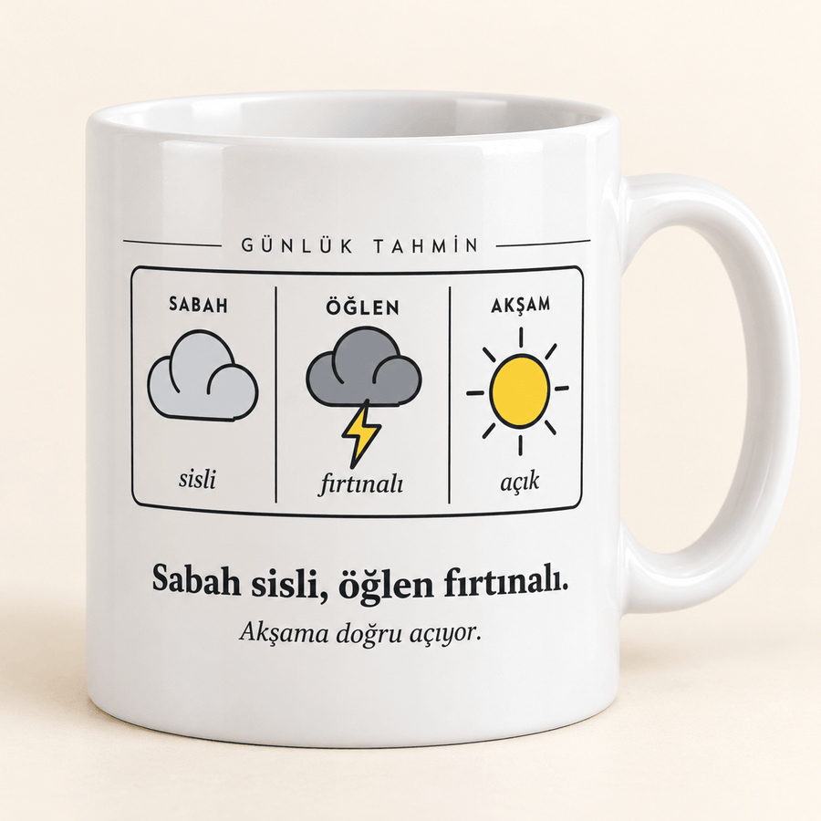 "Sabah Sisli, Öğlen Fırtınalı" Esprili Kupa - Hediye Kutusu