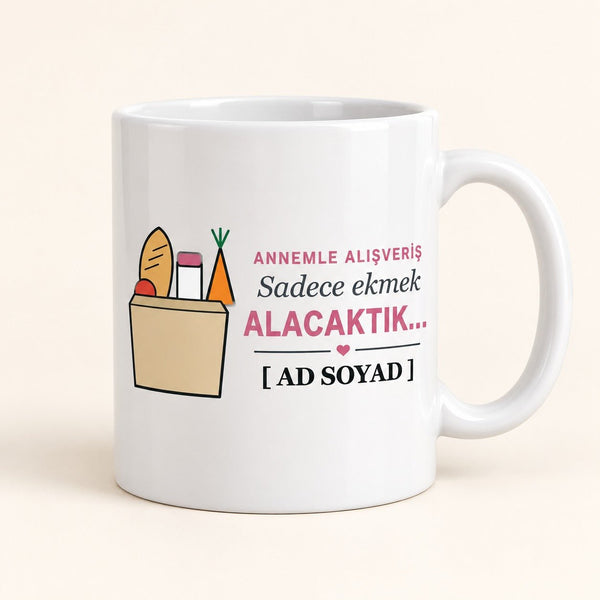 Sadece Ekmek - İsimli Anne Kupası - Hediye Kutusu