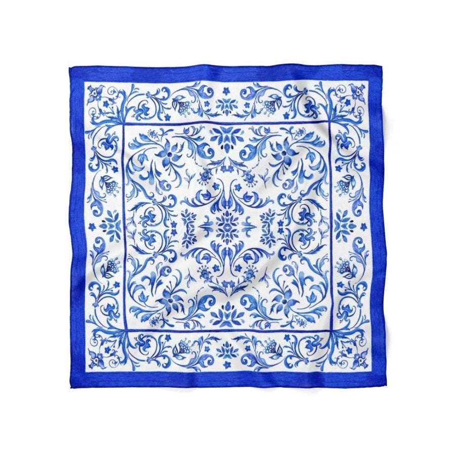Sarmaşık Çiçek Desen Fular Bandana - Hediye Kutusu