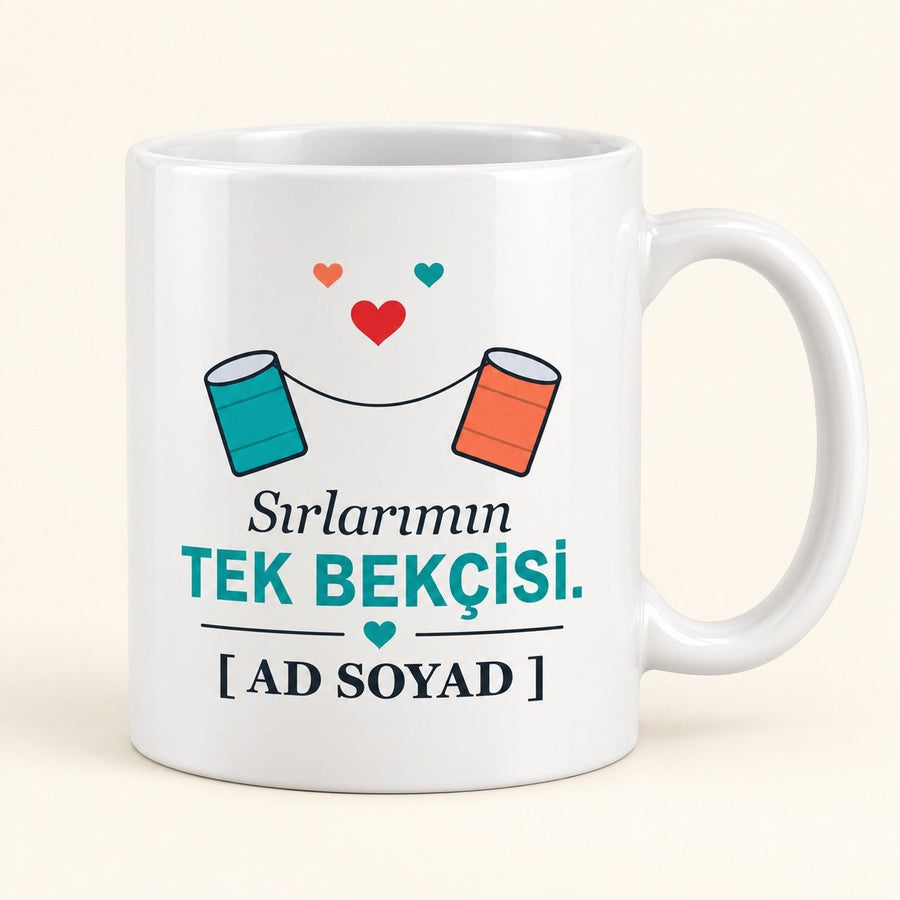 Sırlarımın Bekçisi - İsimli Kardeş Kupası - Hediye Kutusu