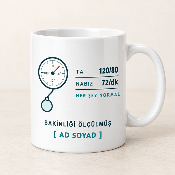 Tansiyon Aletli İsimli Hemşire Kupası - Hediye Kutusu