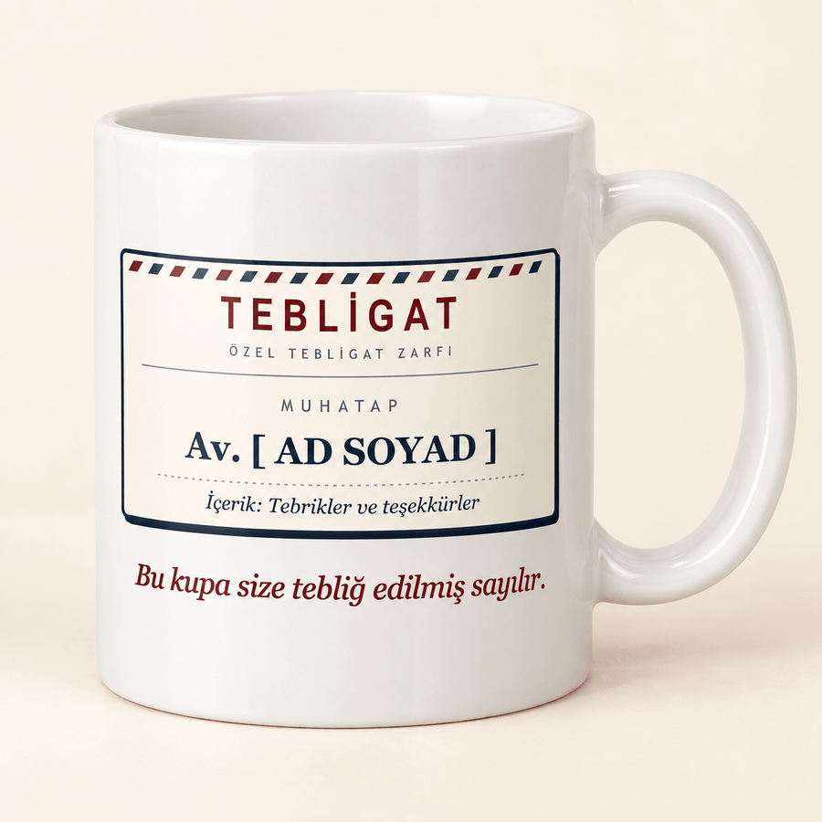 Tebligat Zarflı İsimli Avukat Kupası - Hediye Kutusu