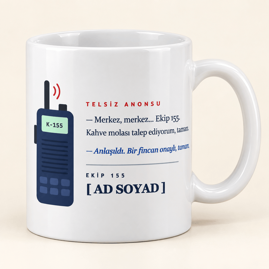 Telsiz Anonslu İsimli Polis Kupası - Hediye Kutusu