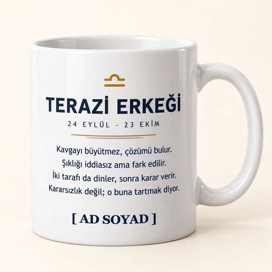 Terazi Erkeği İsimli Kupa - Hediye Kutusu