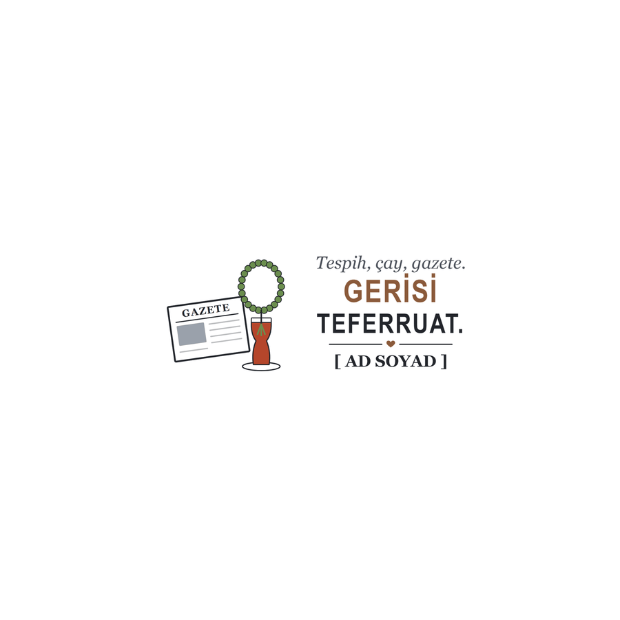 Tespih, Çay, Gazete - İsimli Dede Kupası - Hediye Kutusu