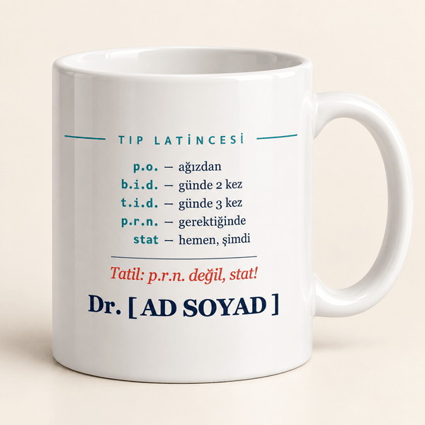 Tıp Latincesi İsimli Doktor Kupası - Hediye Kutusu