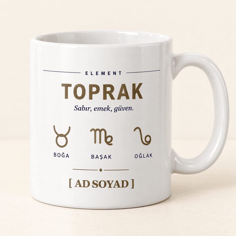 Toprak Elementi İsimli Kupa - Hediye Kutusu