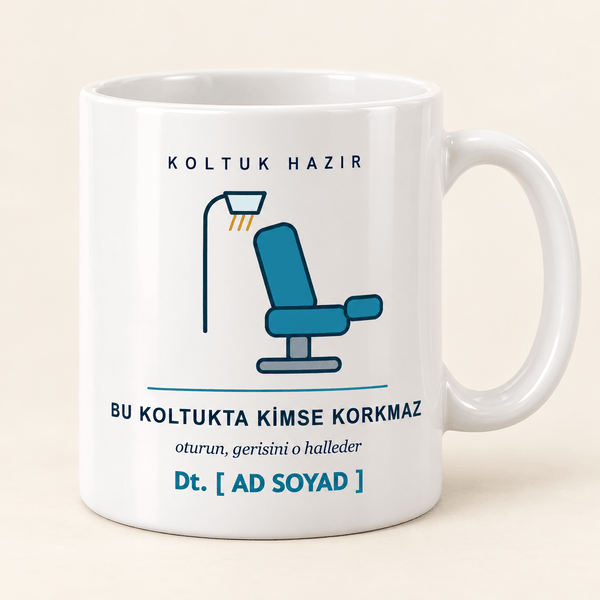 Ünit Koltuklu İsimli Diş Hekimi Kupası - Hediye Kutusu
