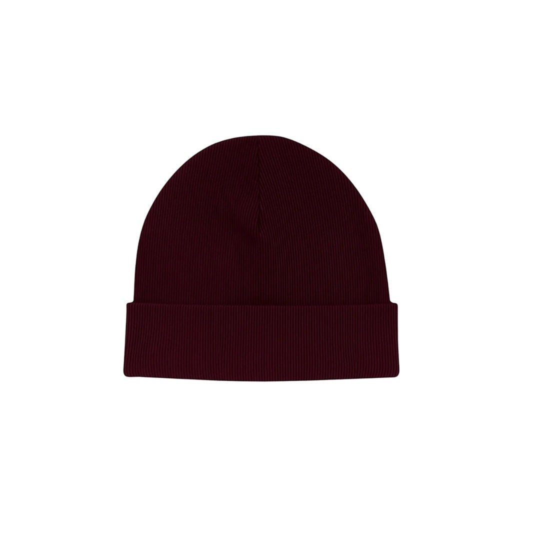 Unisex Bordo Basic Katlamalı Bere - Hediye Kutusu