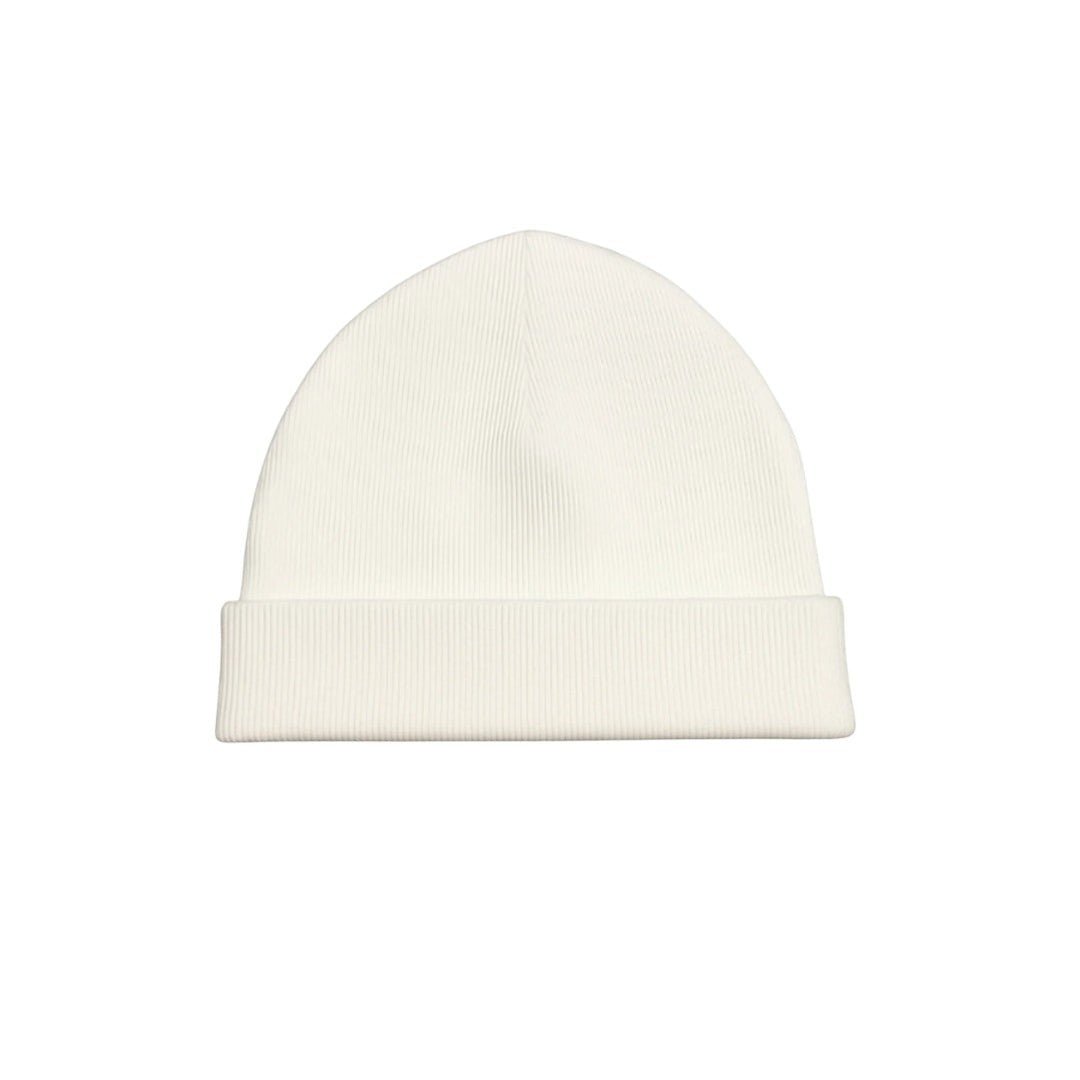 Unisex Krem Renk Basic Katlamalı Bere - Hediye Kutusu