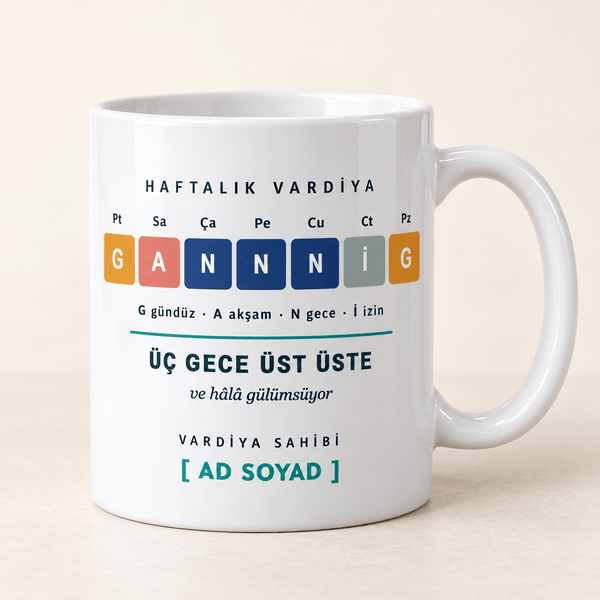 Vardiya Çizelgeli İsimli Hemşire Kupası - Hediye Kutusu