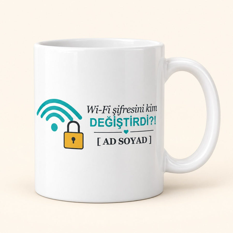 Wi-Fi Şifresi - İsimli Kardeş Kupası - Hediye Kutusu