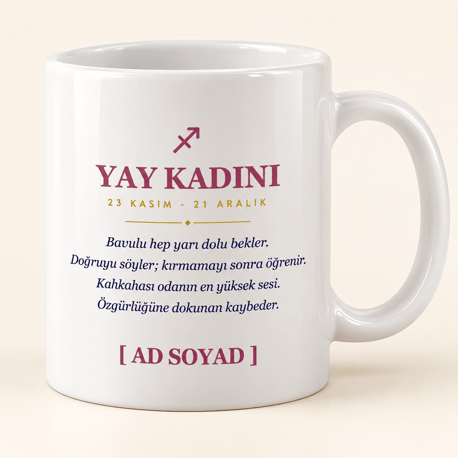 Yay Kadını İsimli Kupa - Hediye Kutusu