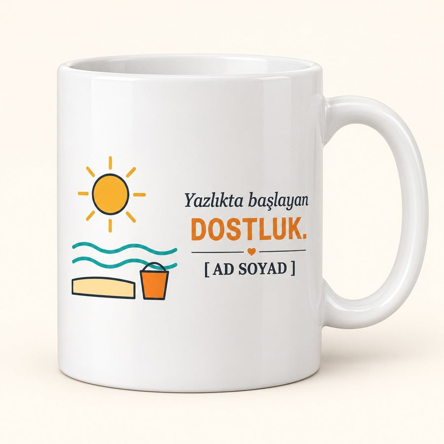 Yazlıkta Başlayan Dostluk - İsimli Kuzen Kupası - Hediye Kutusu