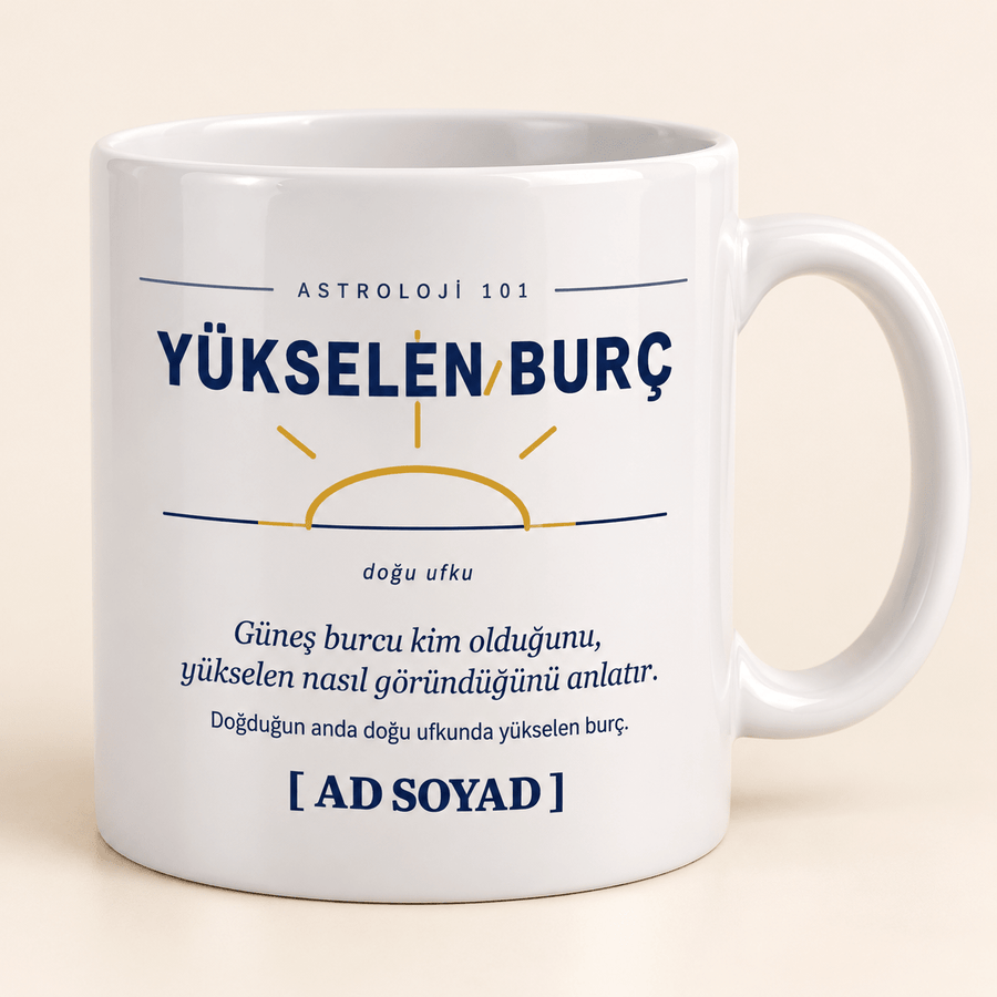 Yükselen Burç İsimli Kupa - Hediye Kutusu