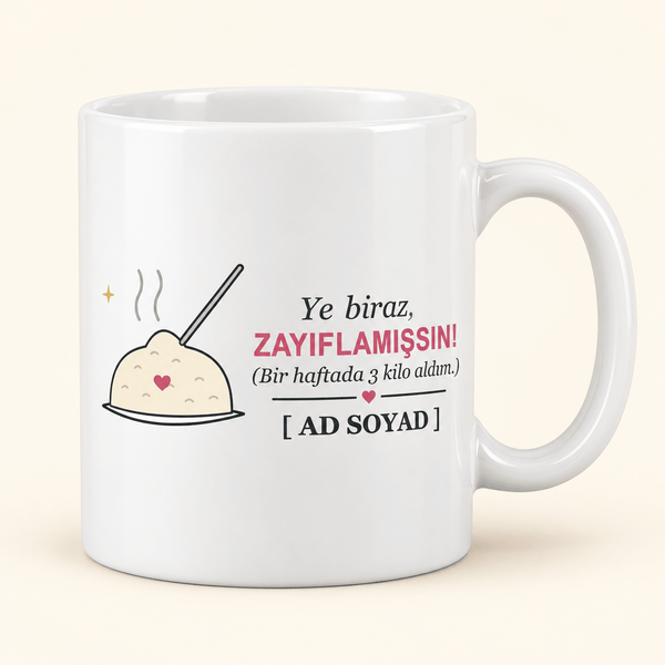 Zayıflamışsın - İsimli Anne Kupası - Hediye Kutusu