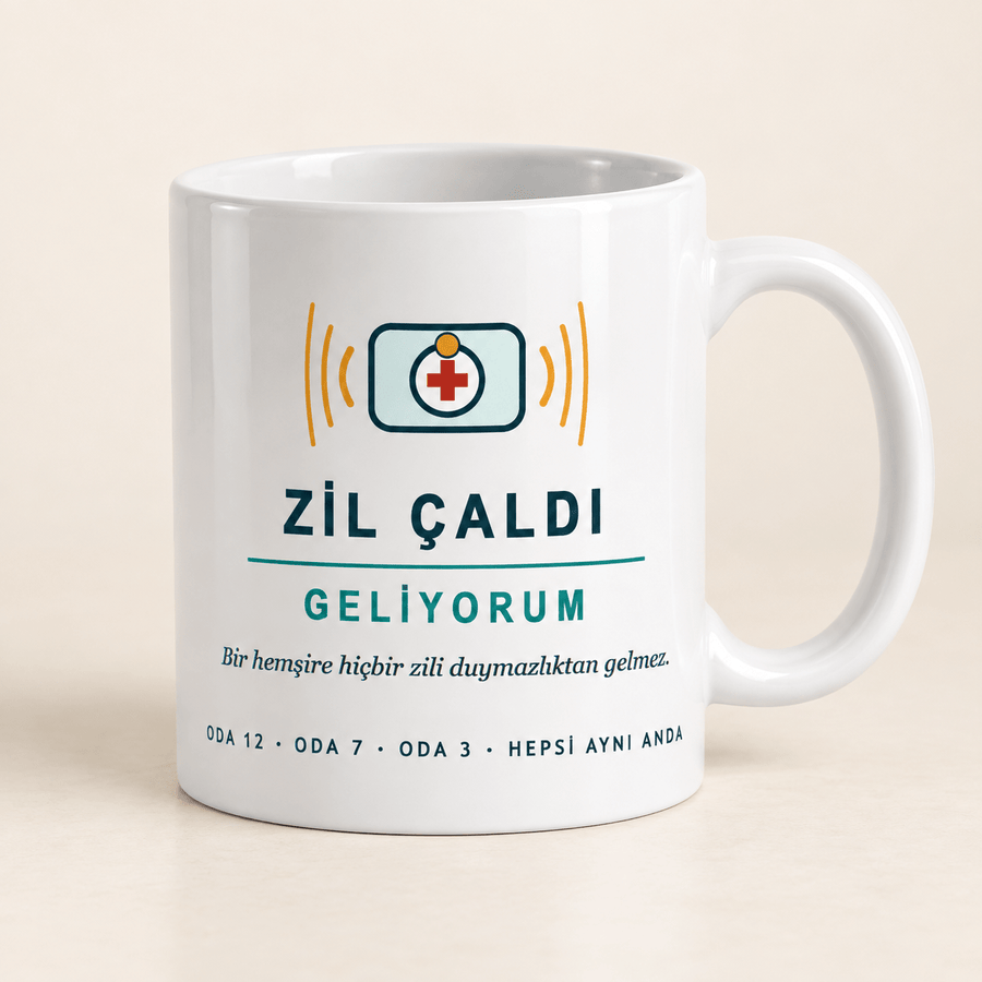 Zil Çaldı Geliyorum Hemşire Kupası - Hediye Kutusu